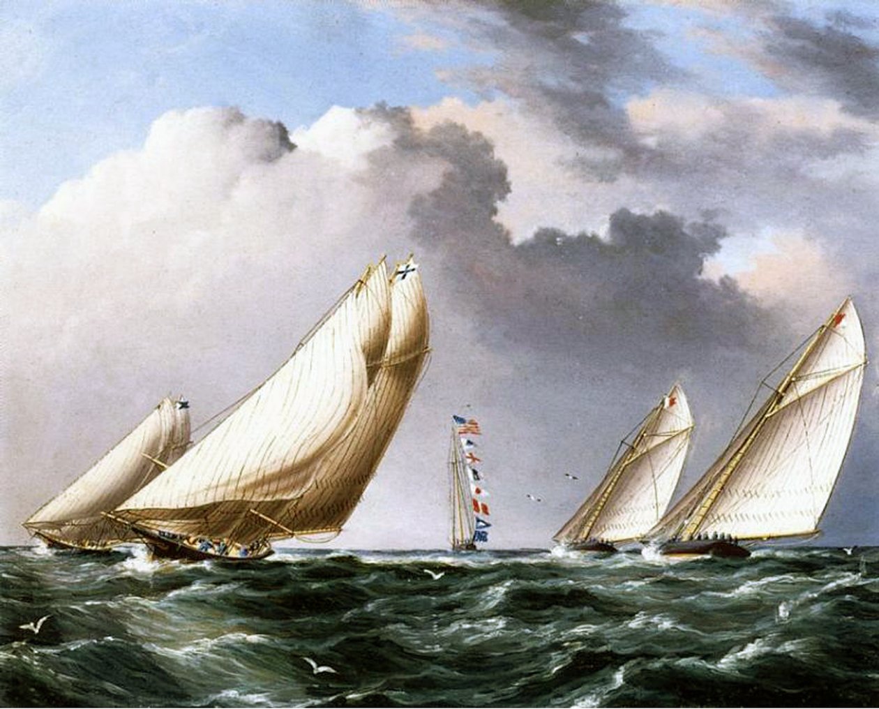美国游艇赛车，1875年 作者 詹姆斯·E·巴特沃斯