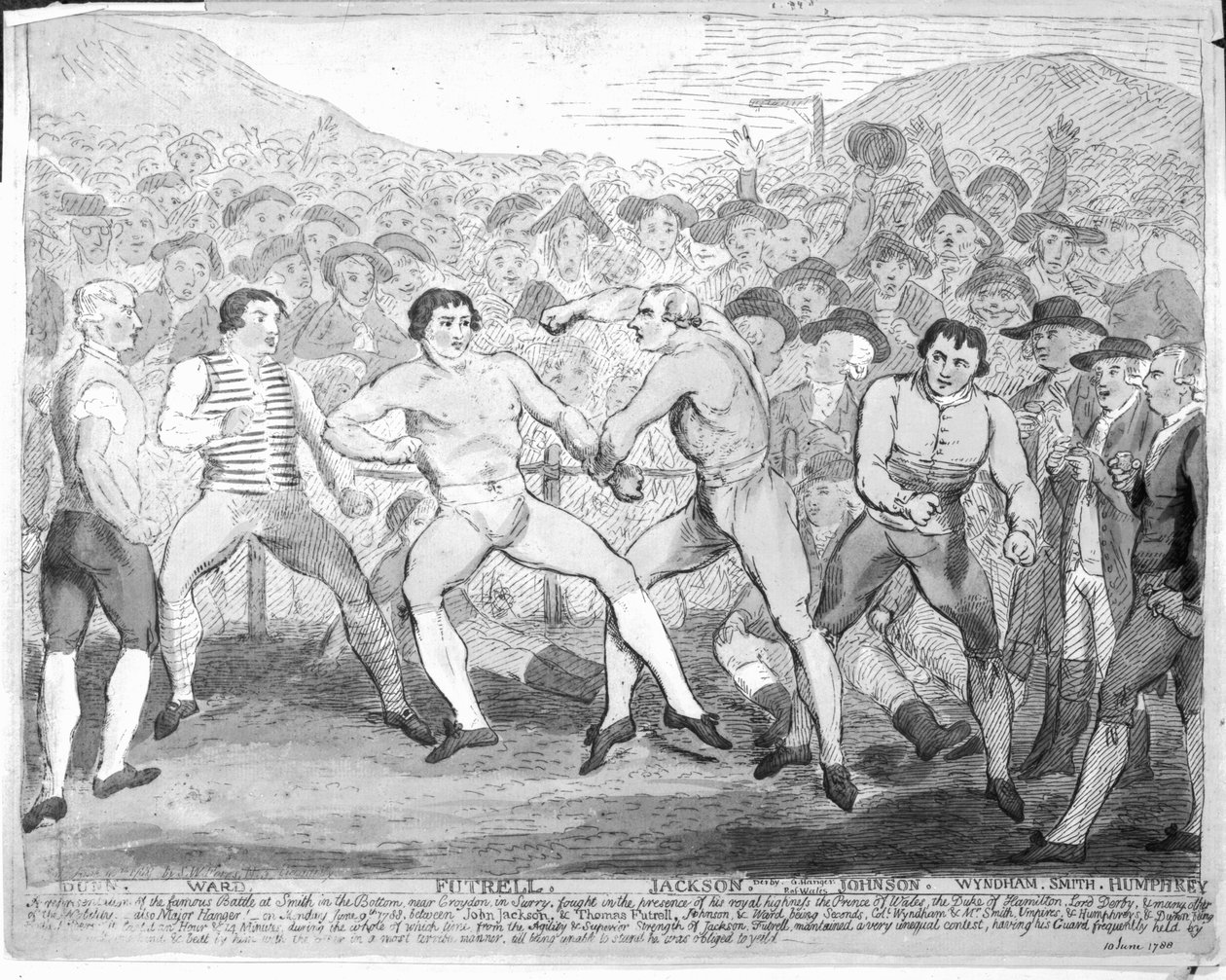 1788年6月9日，Thomas Futrell与约翰杰克逊之间的拳击比赛 作者 詹姆斯·吉里