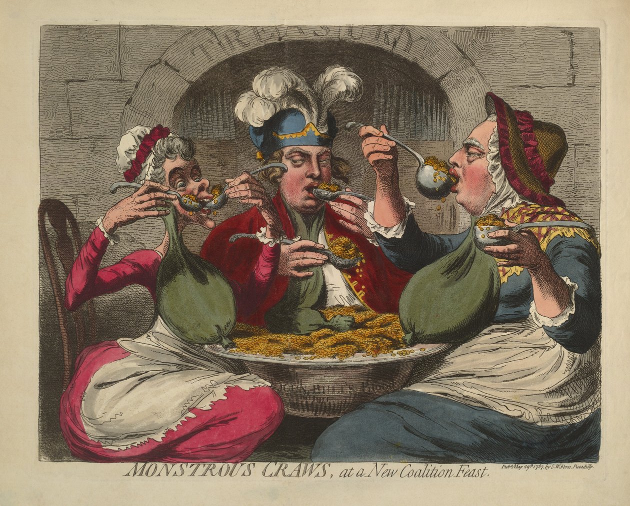 怪异的Craws，在一个新的煤炭盛宴，酒吧。 1787年（手工雕刻） 作者 詹姆斯·吉里