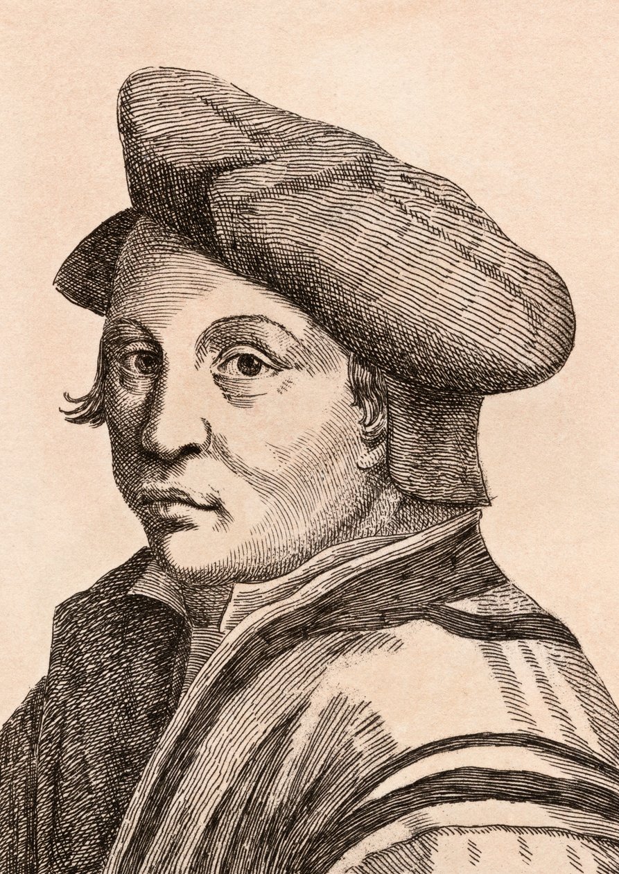 Andrea del Sarto，来自真实原创的&39;75肖像着名画家肖像&39;，1817年出版，伦敦 作者 詹姆斯·吉尔丁