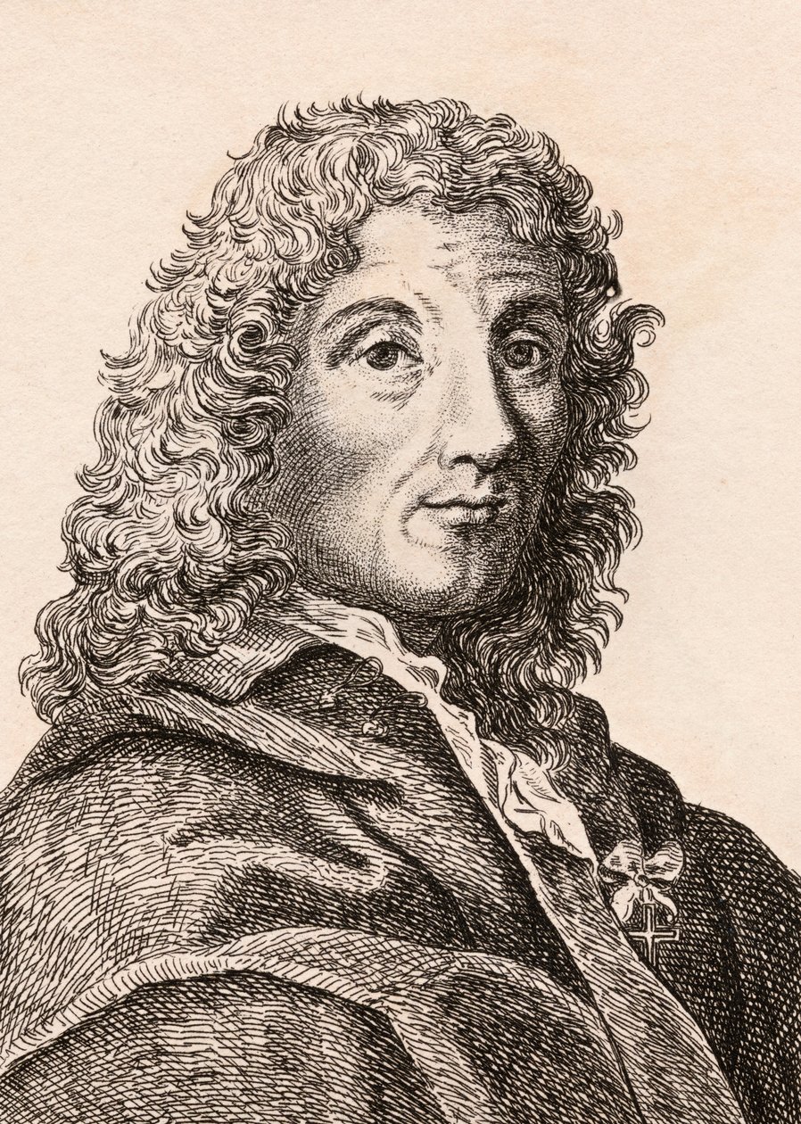 Carlo Maratta，来自“真实原创的着名画家肖像”的插图，于1817年出版，伦敦 作者 詹姆斯·吉尔丁