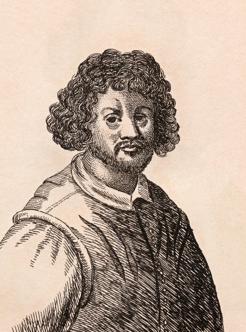 克劳德·洛兰（Claude Lorrain），来自“真实原创的着名画家的75幅画像”的插图，于1817年出版，伦敦 作者 詹姆斯·吉尔丁