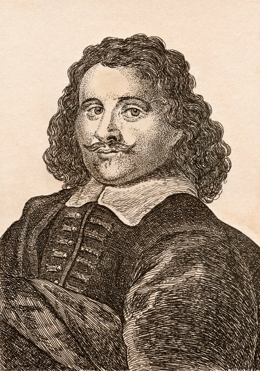 Jan Dirksz两人，来自“真实原创的着名画家肖像”的插图，于1817年在伦敦出版 作者 詹姆斯·吉尔丁