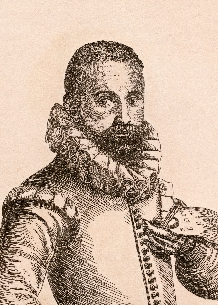 Karel van Mander，来自“真实原创的着名画家肖像”的插图，于1817年出版，伦敦 作者 詹姆斯·吉尔丁