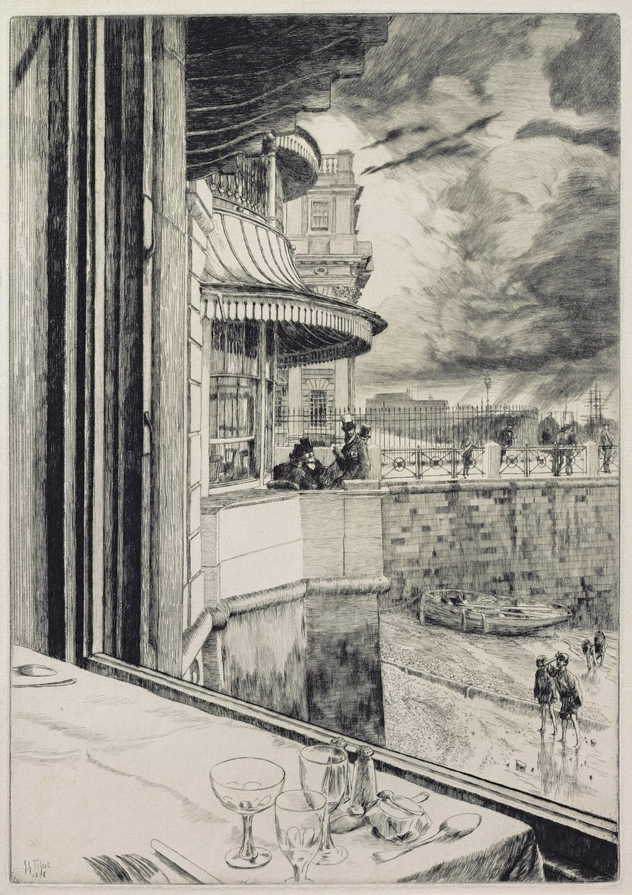 特拉法加酒馆，1878年（蚀刻和干点） 作者 詹姆斯·雅克·约瑟夫·天梭