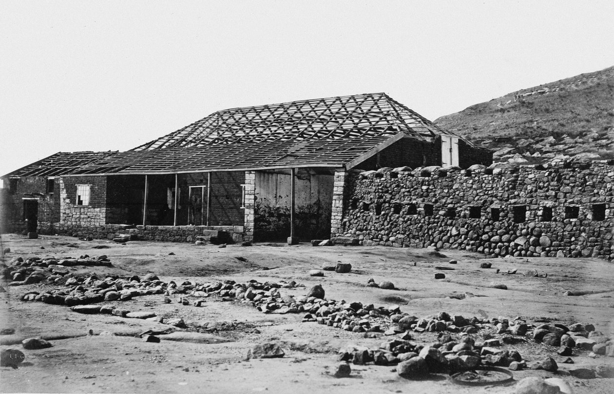 仓库的正面图在Rorke的漂泊，布法罗河，c.1879 作者 詹姆斯·劳埃德
