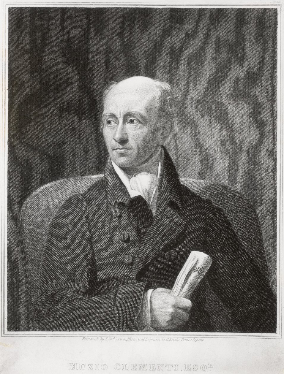 Muzio Clementi（1752-1832），意大利钢琴家和作曲家，由Edward Scriven雕刻（1775-1841） 作者 詹姆斯·朗斯代尔
