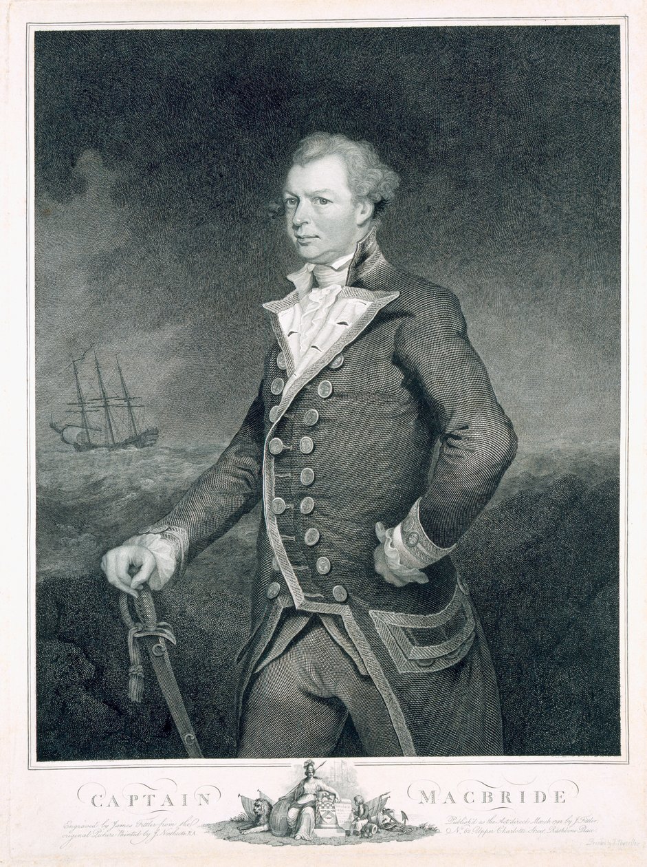 海军上将John Macbride（d.1800）的肖像由James Fittler（1758-1835）1792年刻 作者 詹姆斯·诺斯科特