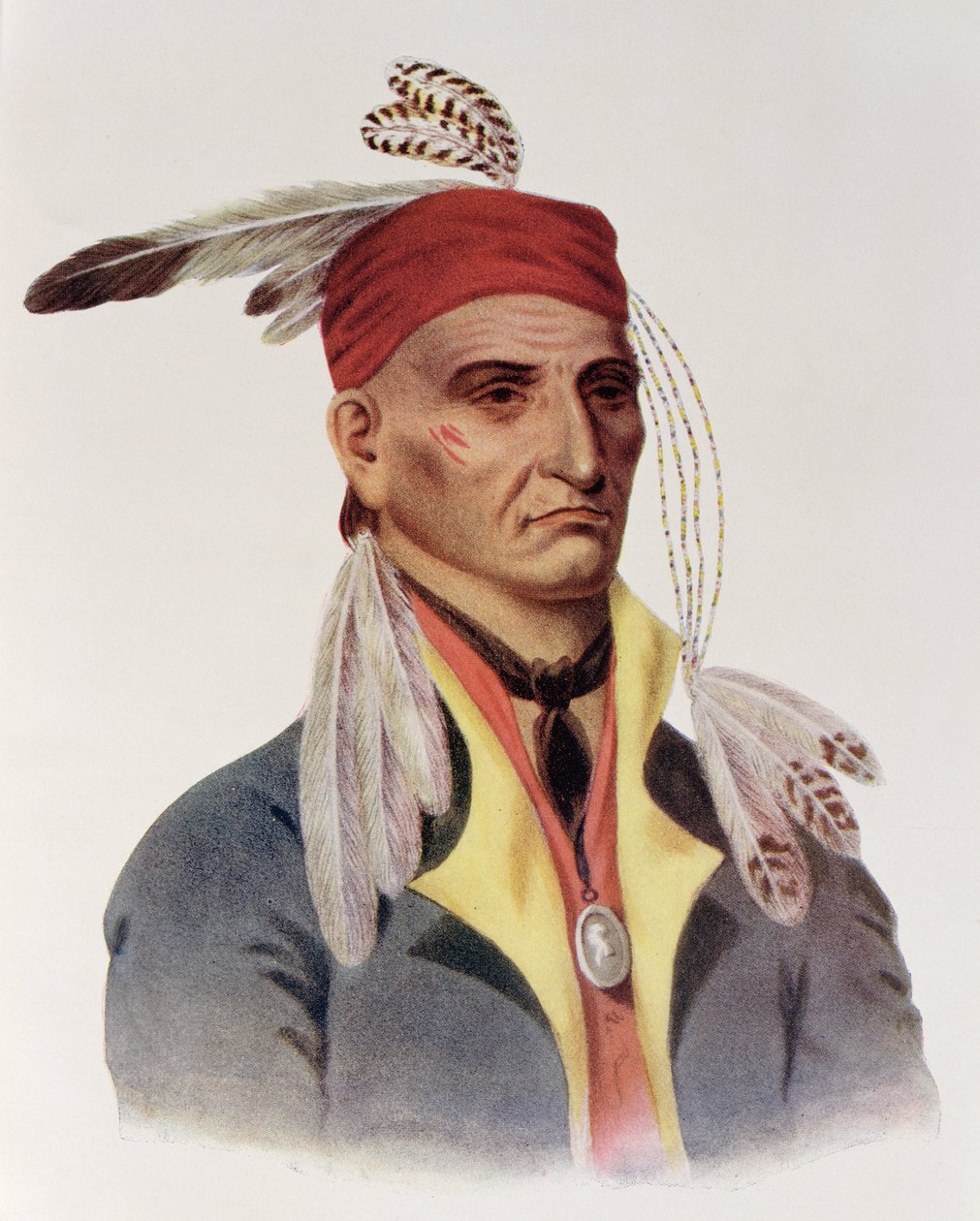 Shin-ga-ba W&39;Ossin或&39;Image Stone&39;，Chippeway Chief，1826，插图来自&39;北美印第安部落，Vol.1&39;，由Thomas L. McKenney和James Hall，pub。约翰格兰特 作者 詹姆斯·奥托·刘易斯