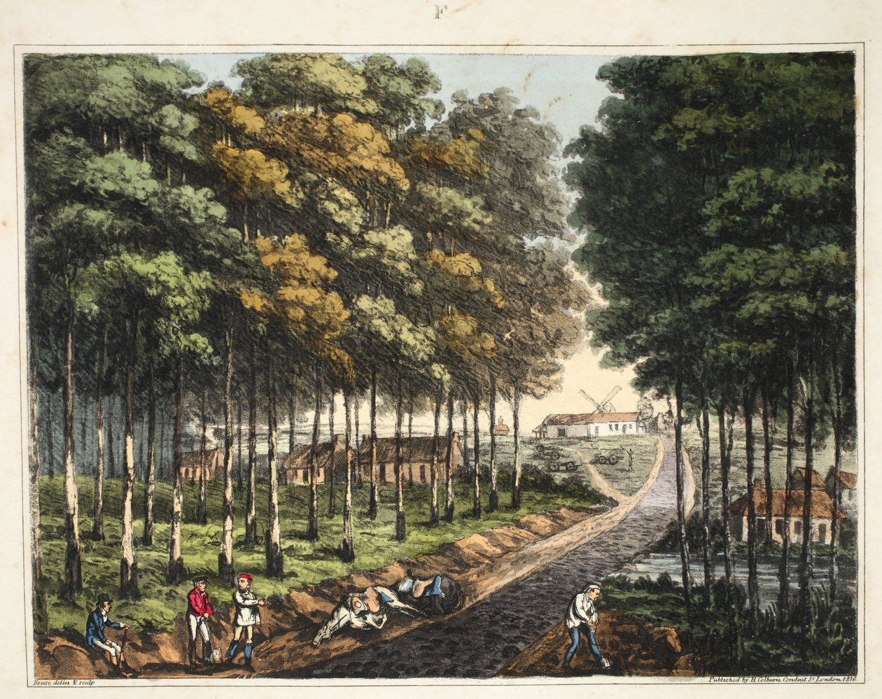 Soigne Foret的裙子，可以看到Mont St Jean村的远景 作者 詹姆斯·劳斯