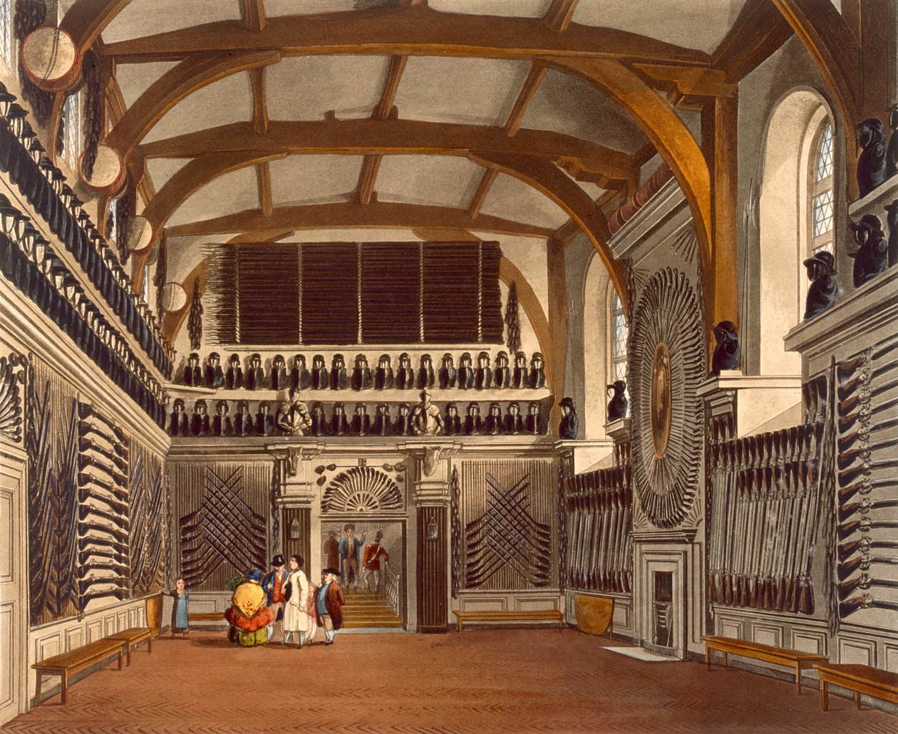 The Royal Guards，The Tower Tower，Windsor Castle，来自&39;Royal Residences&39;，由Thomas Sutherland（b.1785）雕刻，酒吧。作者：William Henry Pyne（1769-1843），1818年（aquatint） 作者 詹姆斯·斯蒂芬诺夫