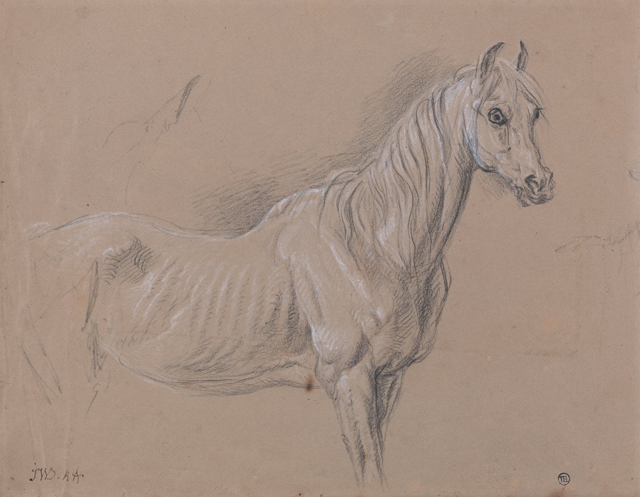 A Mare  - 可能是1827年在泰特美术馆举办的LAmour de Cheval研究 作者 詹姆斯·沃德