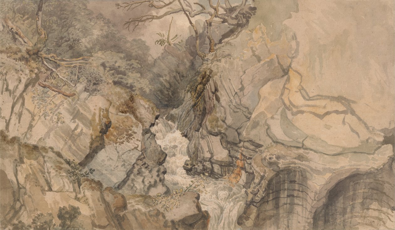 向上看从恶魔桥梁，Cardiganshire，威尔士 作者 詹姆斯·沃德