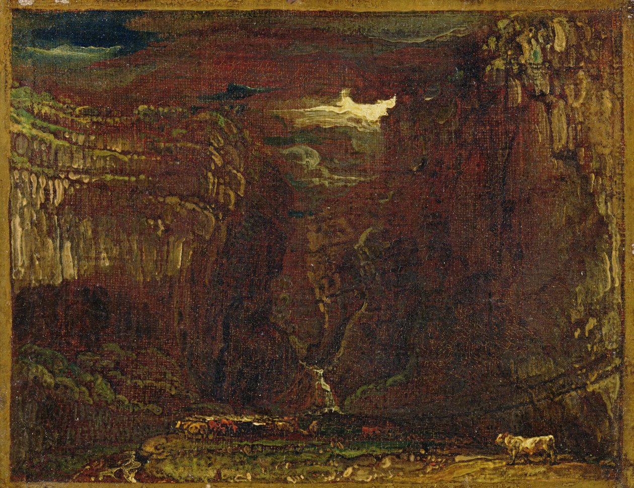 &39;Gordale Scar&39;的草图，c.1812（见6366） 作者 詹姆斯·沃德