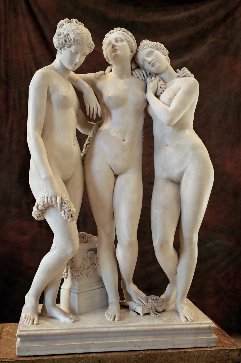 Les Trois Graces - 三位圣母，1831 年沙龙... 作者 詹姆斯 (1790-1852) 普拉迪尔