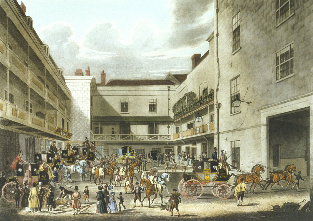 Royal Mail Preparing to Start (coloured litho) 作者 詹姆斯（后）波拉德