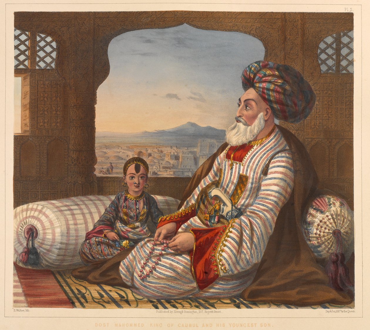 Dost Mahommed King of Caubul and his Youngest Son (lithograph) 作者 詹姆斯（后）拉特雷