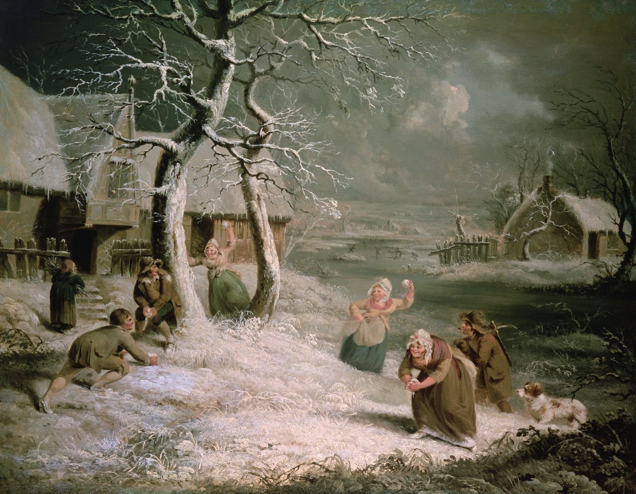 农民打雪仗，约1790年（布面油画） 作者 James (attr. To) Ward