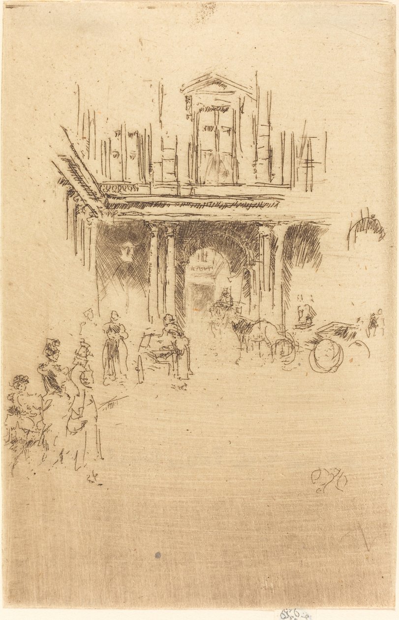 皇家宫殿的一角，约18831886年。 作者 詹姆斯·阿博特·麦克尼尔·惠斯勒