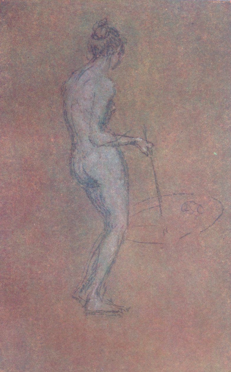 裸体研究，c1864，1904年 作者 詹姆斯·阿博特·麦克尼尔·惠斯勒