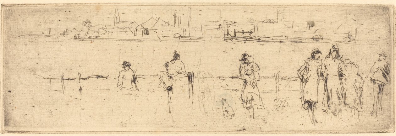 堤岸上的素描，约1884-1886年。 作者 詹姆斯·阿博特·麦克尼尔·惠斯勒