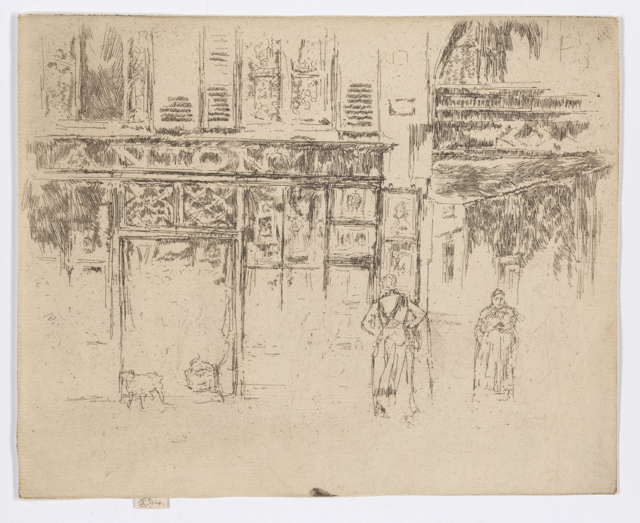 安东尼的印刷店，塞纳河街，约 1892-93 年（蚀刻版画；纸上墨水） 作者 詹姆斯·阿博特·麦克尼尔·惠斯勒
