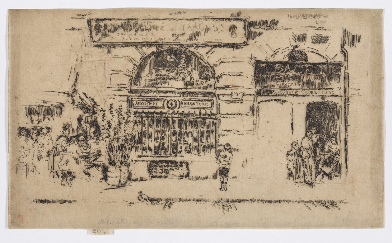 Atelier de Bijouterie，约 1892-93 年（蚀刻版画；纸上墨水） 作者 詹姆斯·阿博特·麦克尼尔·惠斯勒