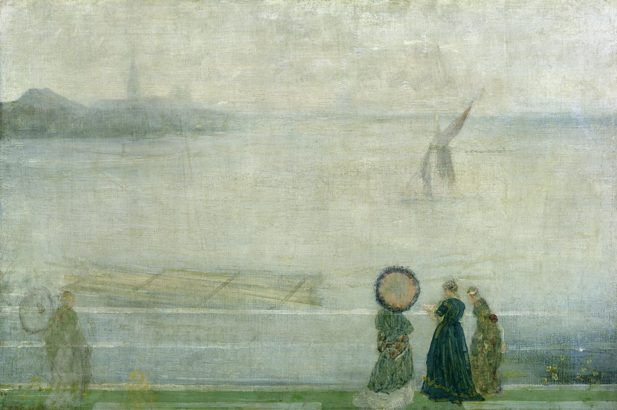 来自Lindsey Houses的Battersea Reach，见1864-71 作者 詹姆斯·阿博特·麦克尼尔·惠斯勒