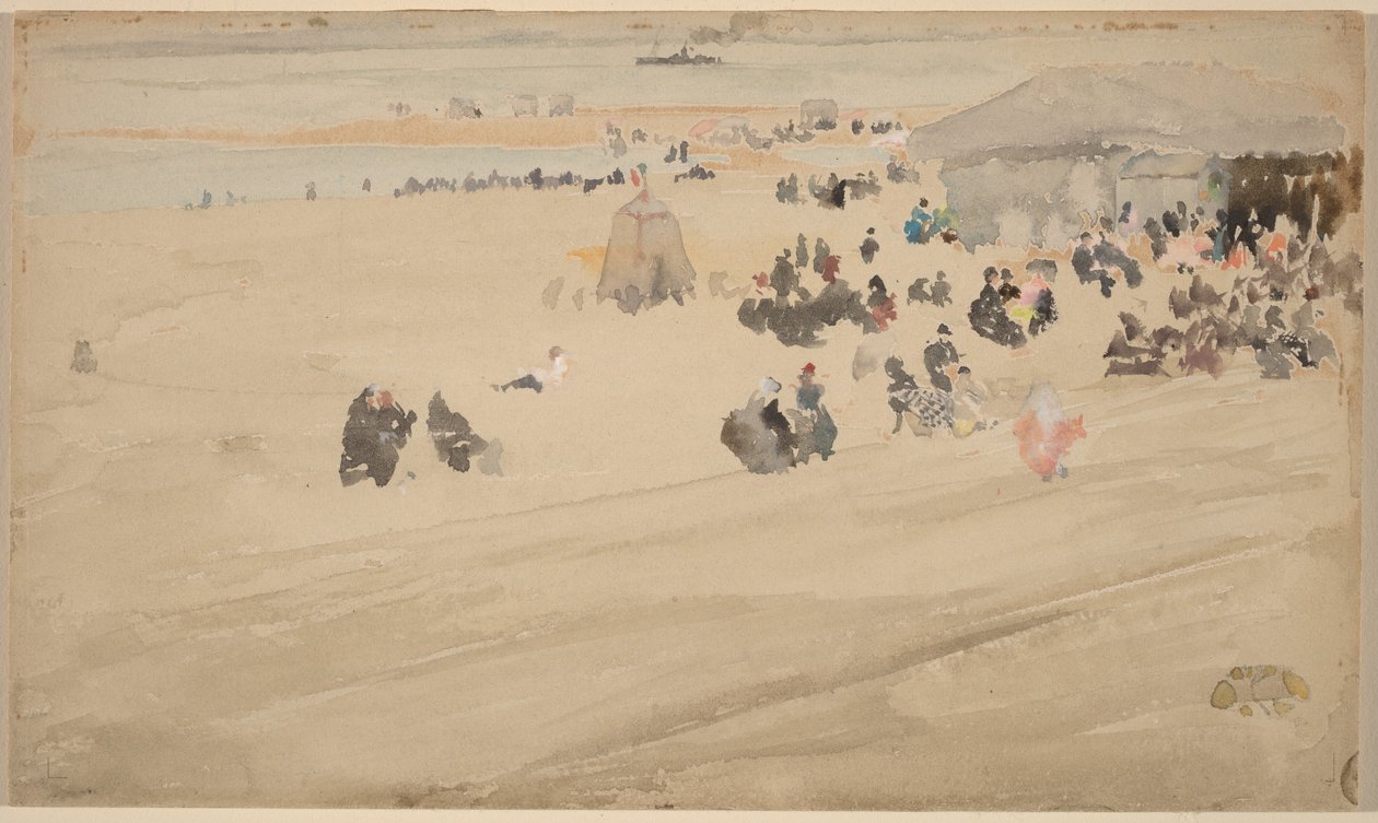 海滩风光，可能创作于 1885 年（水彩画） 作者 詹姆斯·阿博特·麦克尼尔·惠斯勒