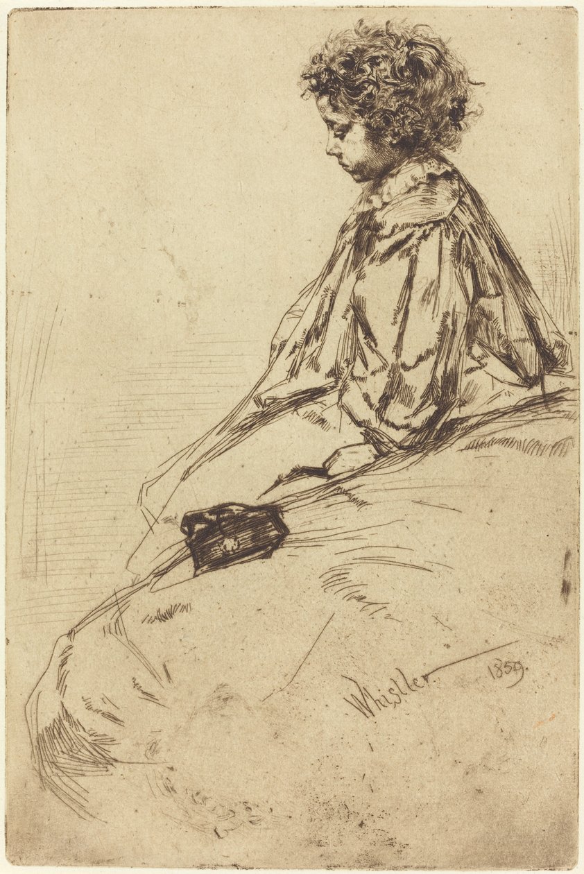 Bibi Lalouette, 1859年。 作者 詹姆斯·阿博特·麦克尼尔·惠斯勒