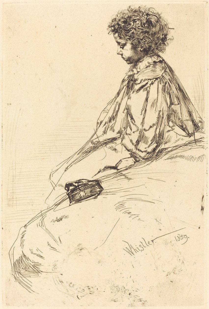 Bibi Lalouette, 1859年。 作者 詹姆斯·阿博特·麦克尼尔·惠斯勒