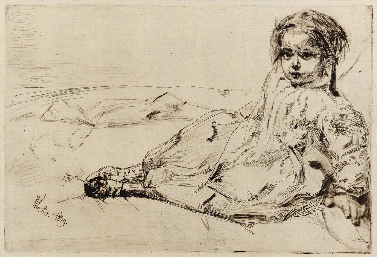 Bibi Valentin，1859年。 作者 詹姆斯·阿博特·麦克尼尔·惠斯勒