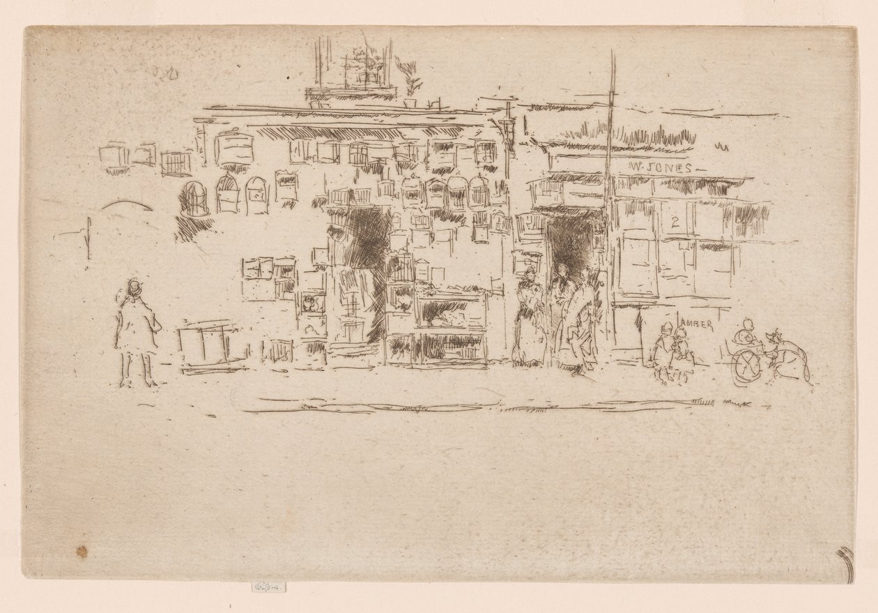 鸟笼，切尔西，约 1886-88 年（蚀刻版画；纸上墨水） 作者 詹姆斯·阿博特·麦克尼尔·惠斯勒