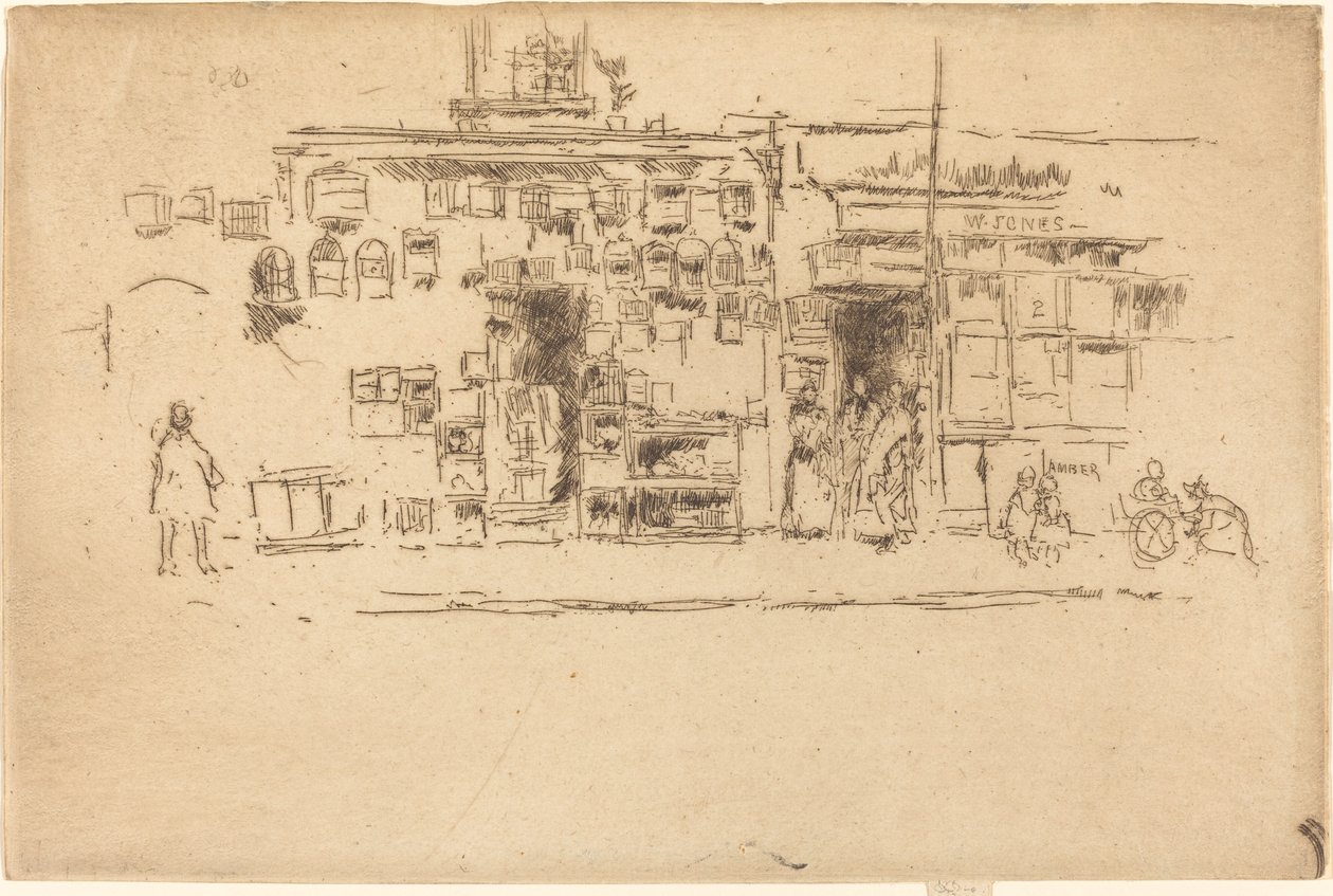 鸟笼切尔西，约1886-1888。 作者 詹姆斯·阿博特·麦克尼尔·惠斯勒