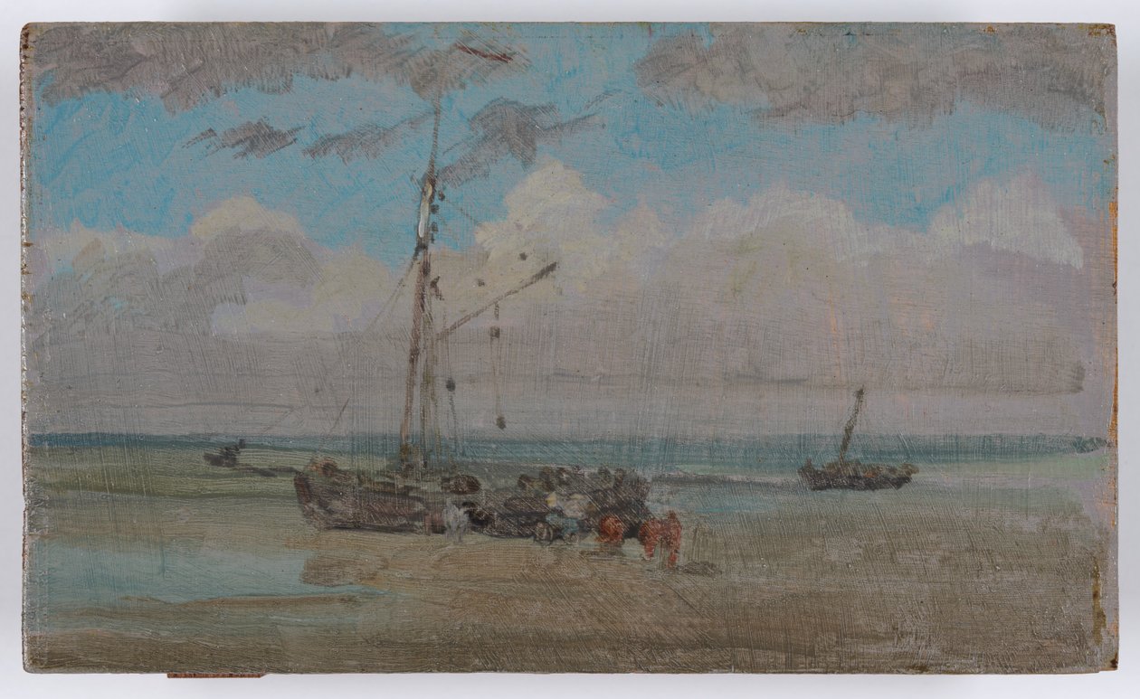 蓝灰色：卸货，约 1883-84 年（木板油画） 作者 詹姆斯·阿博特·麦克尼尔·惠斯勒