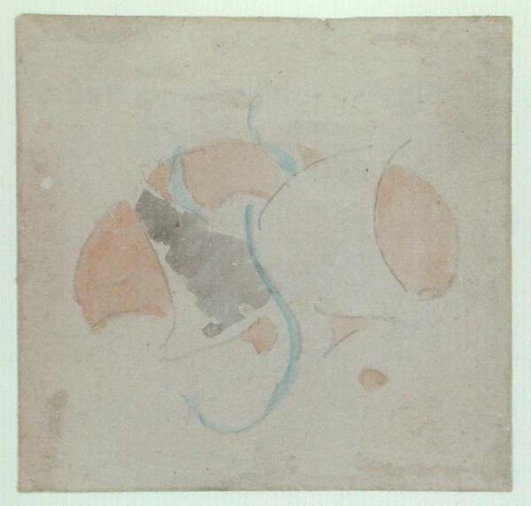 蝴蝶图案（纸上铅笔和水彩画） 作者 詹姆斯·阿博特·麦克尼尔·惠斯勒