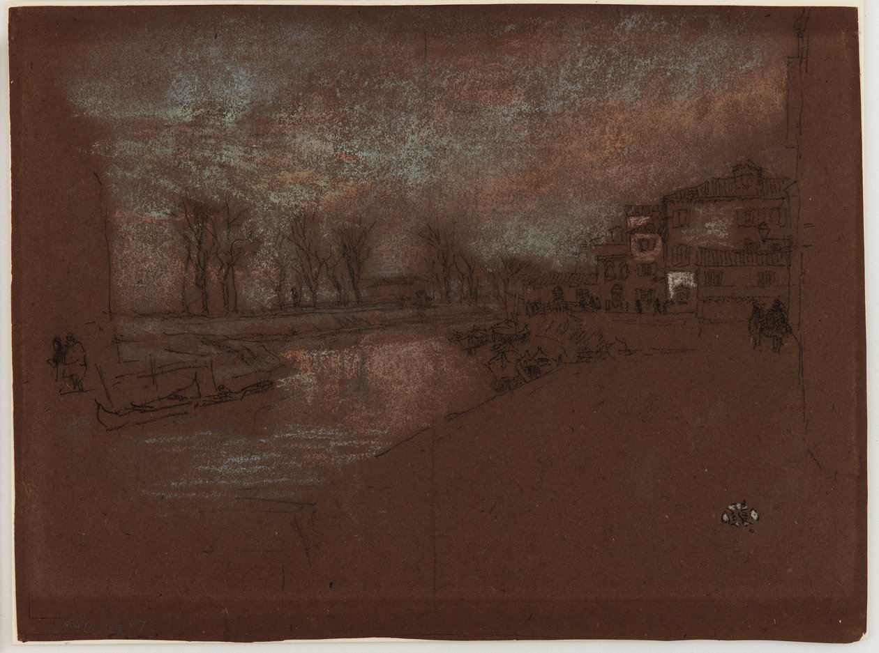 Campo Sta.玛尔塔--冬季的夜晚，1879-1880。 作者 詹姆斯·阿博特·麦克尼尔·惠斯勒