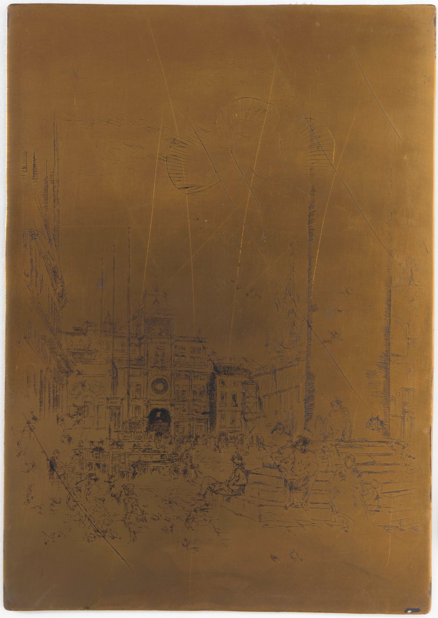 被取消的《Piazzetta》印刷版，1879-1880。 作者 詹姆斯·阿博特·麦克尼尔·惠斯勒