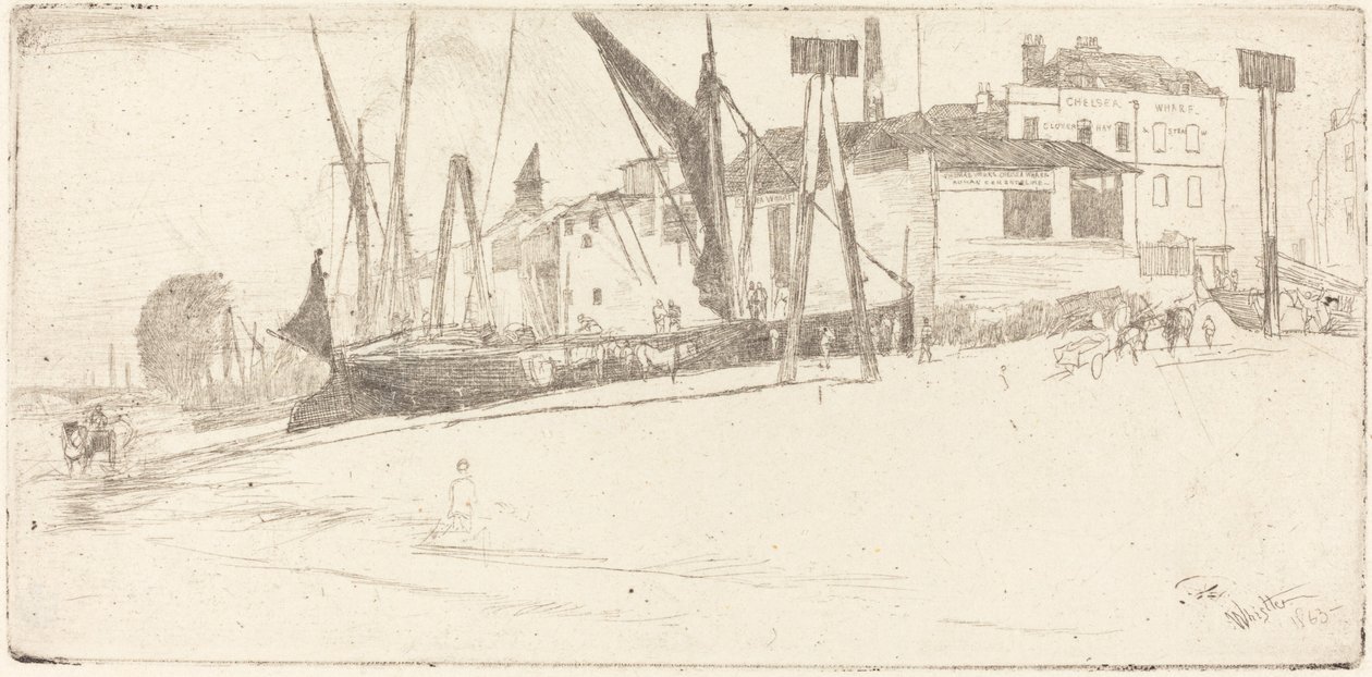 切尔西码头，1863年。 作者 詹姆斯·阿博特·麦克尼尔·惠斯勒