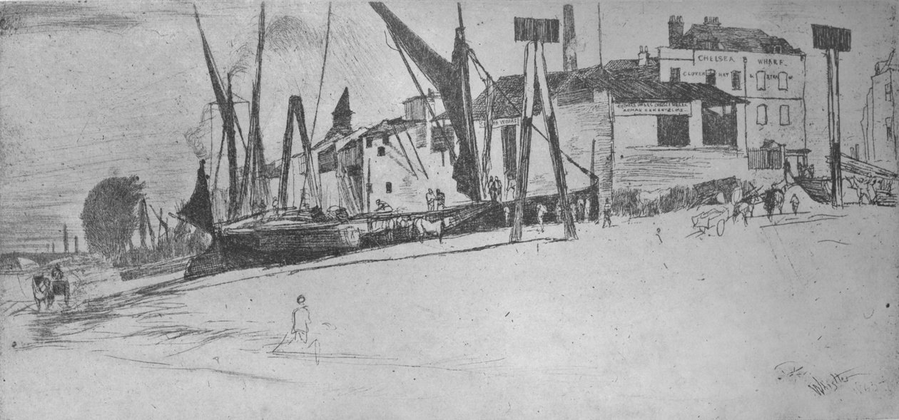 切尔西码头，1863年，1904年 作者 詹姆斯·阿博特·麦克尼尔·惠斯勒