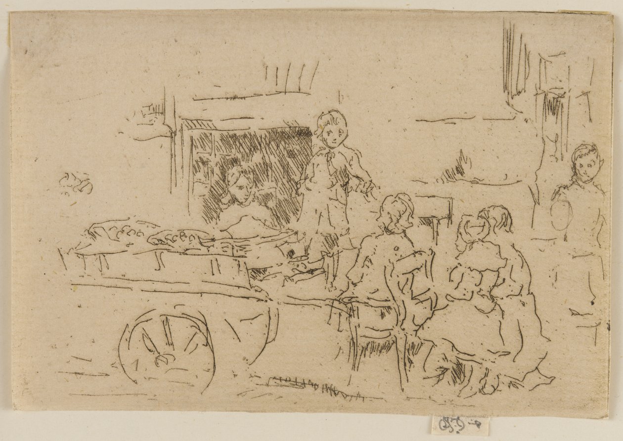 孩子们的水果车，1887年。 作者 詹姆斯·阿博特·麦克尼尔·惠斯勒
