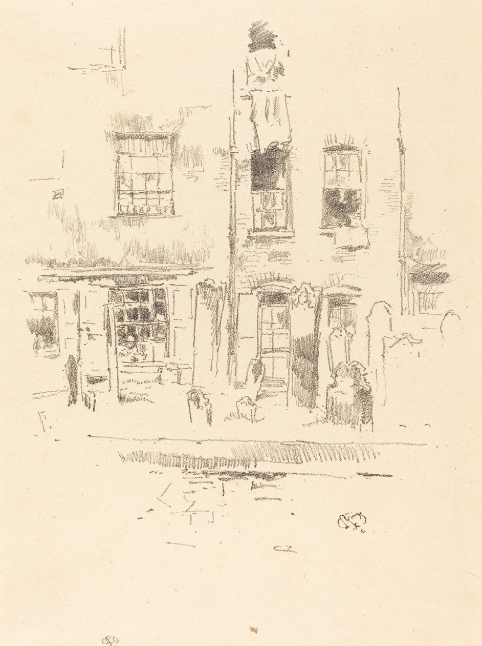 教堂庭院，1887年。 作者 詹姆斯·阿博特·麦克尼尔·惠斯勒