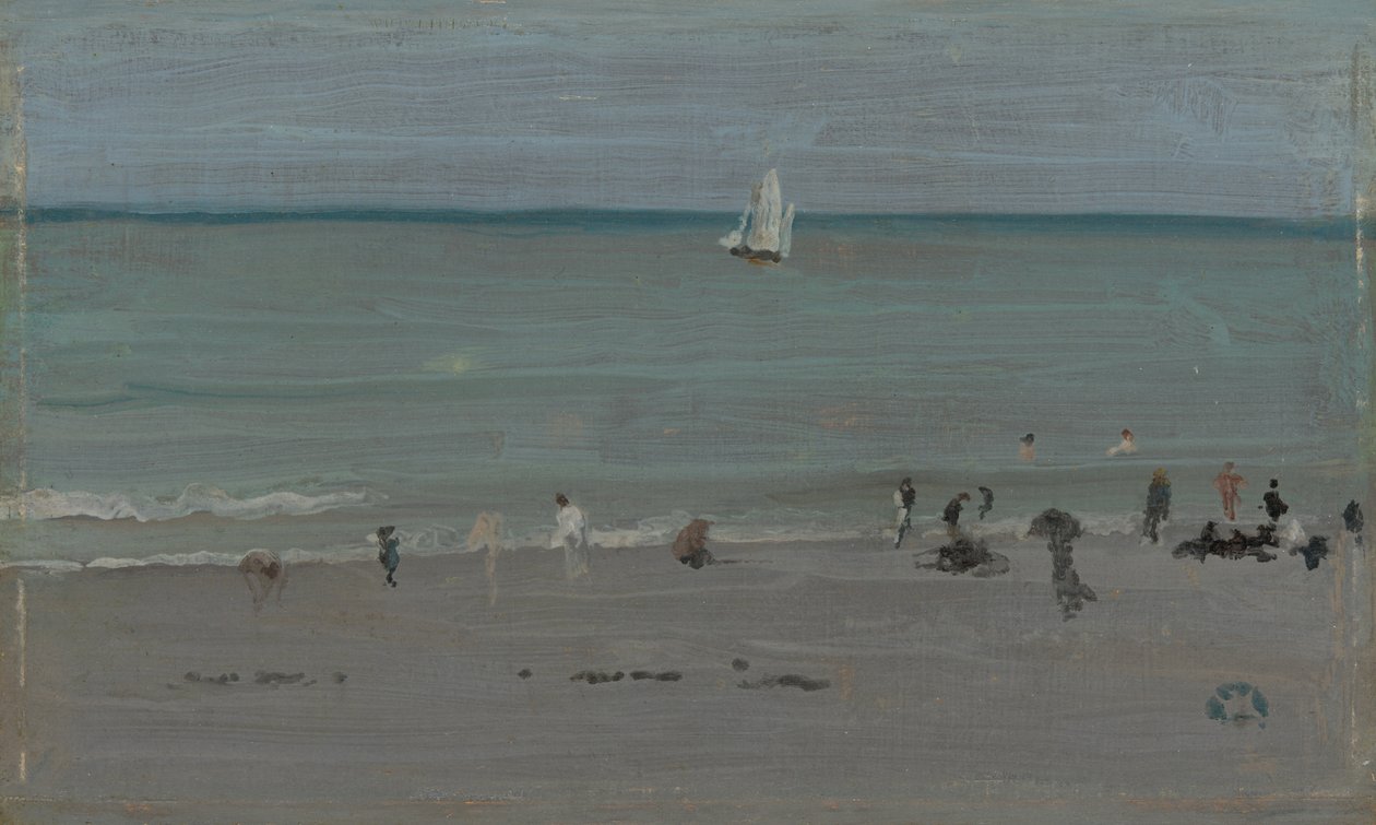 海岸景象，沐浴者，188485。 作者 詹姆斯·阿博特·麦克尼尔·惠斯勒