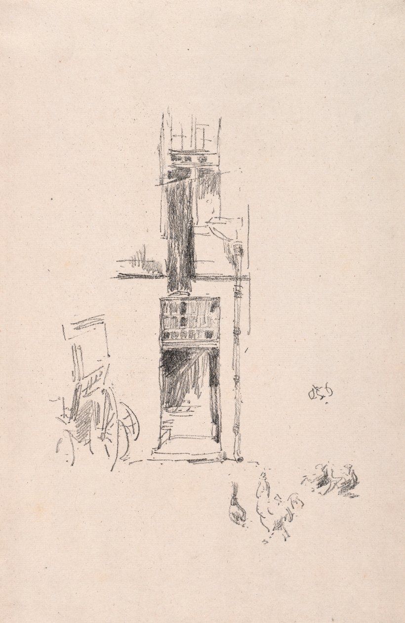 公鸡和母鸡，科伯特酒店，1891年。 作者 詹姆斯·阿博特·麦克尼尔·惠斯勒