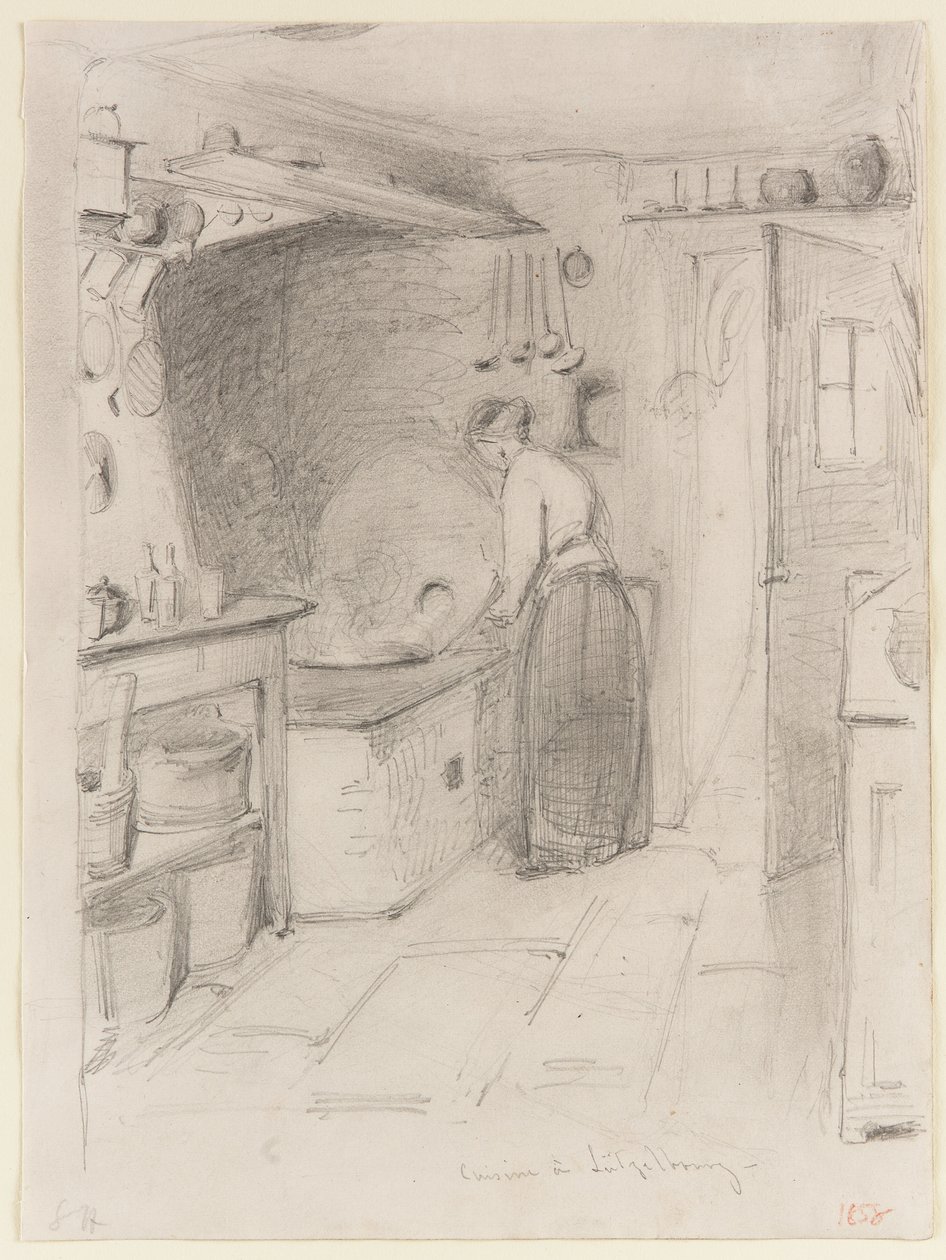 鲁塞尔堡的美食，1858年。 作者 詹姆斯·阿博特·麦克尼尔·惠斯勒