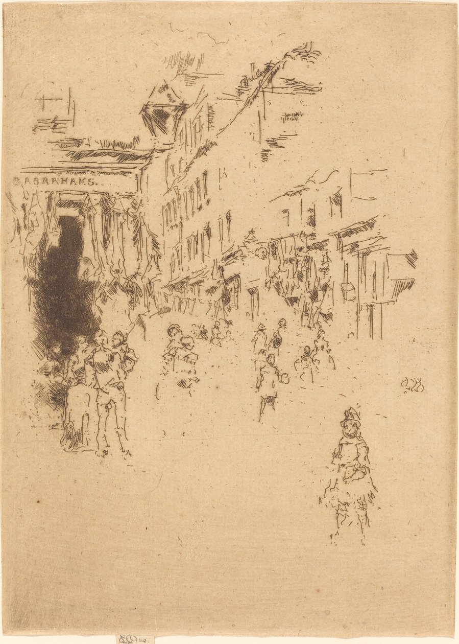 豪斯迪奇的卡特勒街，1887年。 作者 詹姆斯·阿博特·麦克尼尔·惠斯勒