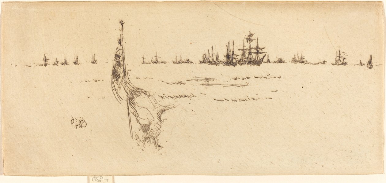 浸泡旗帜，1887年。 作者 詹姆斯·阿博特·麦克尼尔·惠斯勒