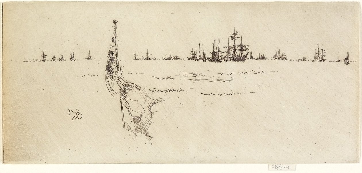 浸泡国旗，1887年 作者 詹姆斯·阿博特·麦克尼尔·惠斯勒