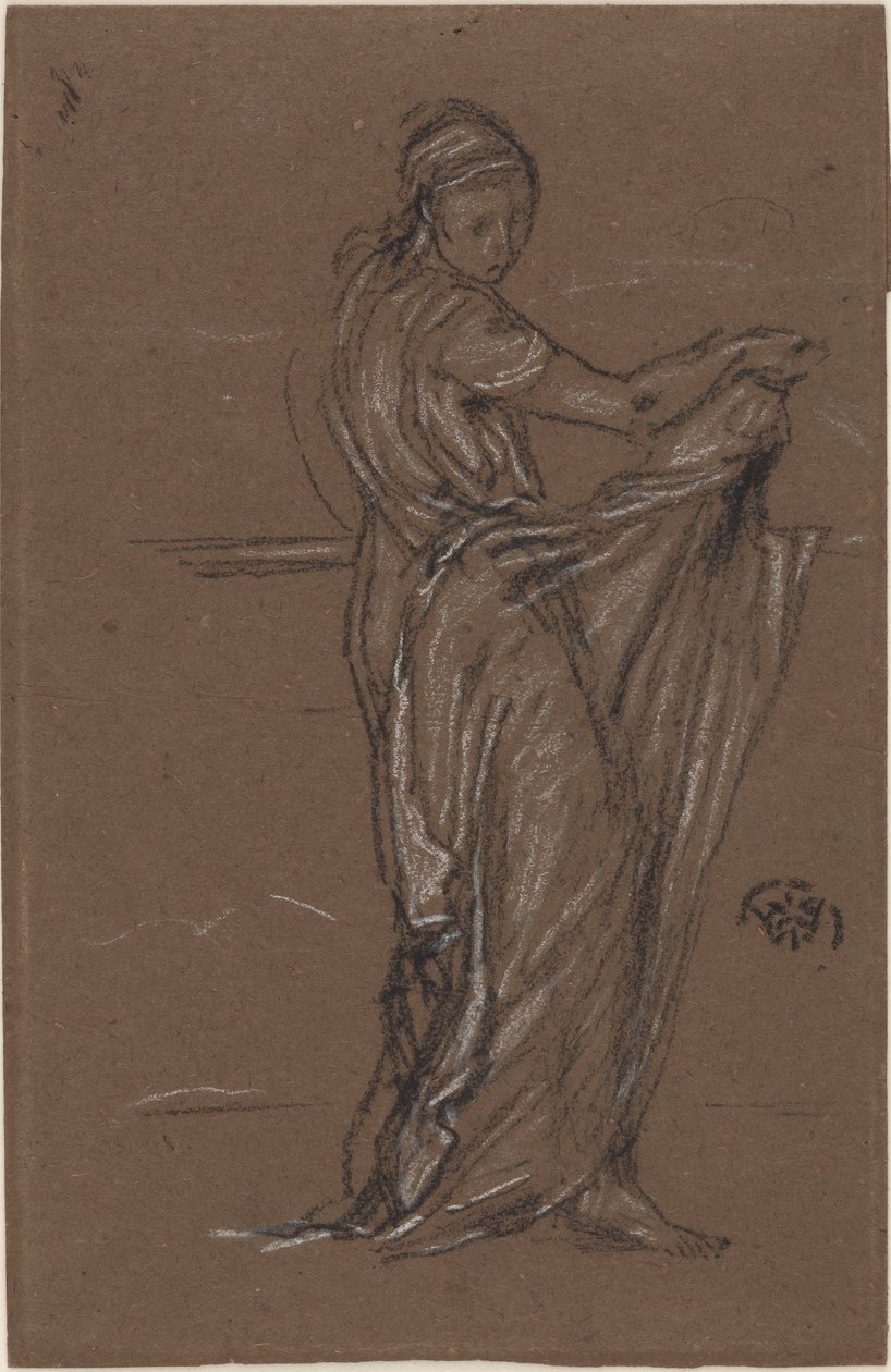 悬垂的女性形象，1870-1873。 作者 詹姆斯·阿博特·麦克尼尔·惠斯勒