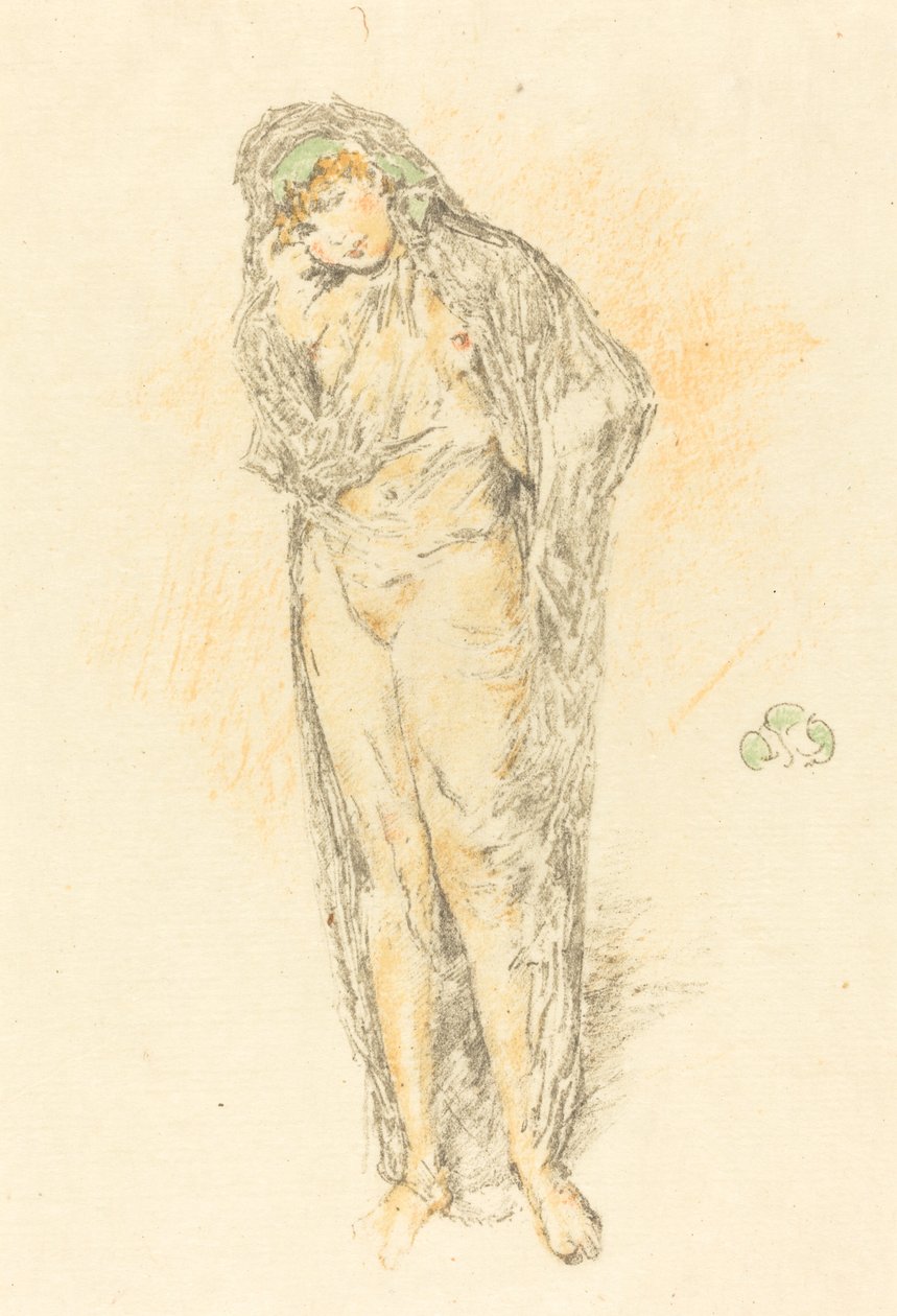 垂头丧气的人物，站立，1891年。 作者 詹姆斯·阿博特·麦克尼尔·惠斯勒